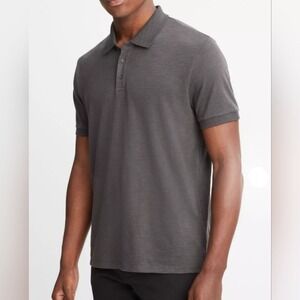 Vince Men's Classic Slim Fit Golf Tennis Slub Pima Cotton Polo Shirt Terracotta